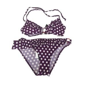 Marieili Bikini Womens Large Swim Suit Polka Dots Two Piece Purple White